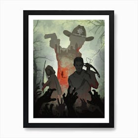 Walking Dead Silhouette Art Print