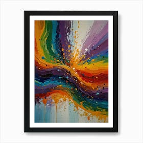 Rainbow Splatter Art Print