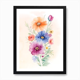 Watercolor Flowers 1 Art Print