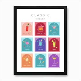 Classic Cocktails 1 Art Print