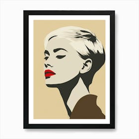 Woman With Red Lips 3 Art Print