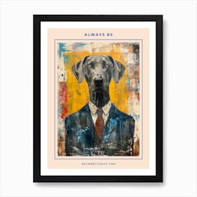 Dog In A Suit Kitsch Portrait 3 Poster Art Print