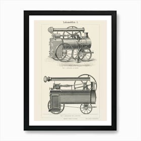 Antique Steam Engine Art Print