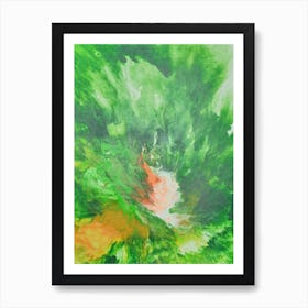 Abstract Painting, Oil On Canvas, Green Color Art Print