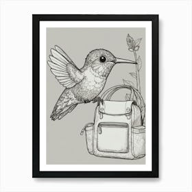 Hummingbird With Bag Art Print