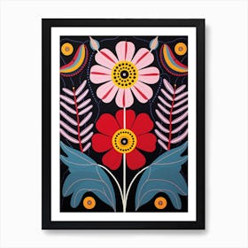 Flower Motif Painting Cosmos 3 Art Print