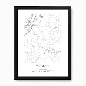 Millstone,United States Minimalist Map Póster