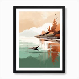 Autumn , Fall, Landscape, Inspired By National Park in the USA, Lake, Great Lakes, Boho, Beach, Minimalist Canvas Print, Travel Poster, Autumn Decor, Fall Decor 31 Art Print