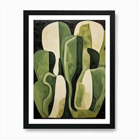 Modern Abstract Cactus Painting Devils Tongue Cactus 3 Art Print