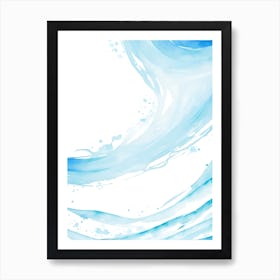 Blue Ocean Wave Watercolor Vertical Composition 69 Art Print