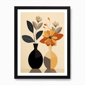 Two Vases With Flowers 2 Art Print