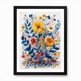 Watercolor Flowers 28 Art Print