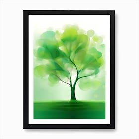 Green Tree Vector Illustration Art Print