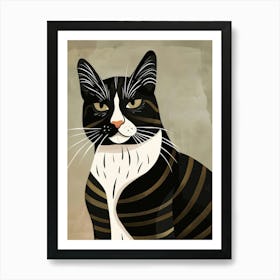 Black And White Cat 29 Art Print