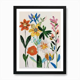 Painted Florals Columbine 2 Art Print