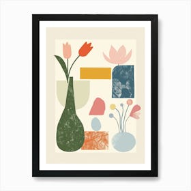 Abstract Candles Flowers 9 Art Print