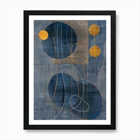 Blue And Yellow Abstract Painting 2 Art Print