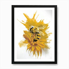 Bee On A Flower Art Print