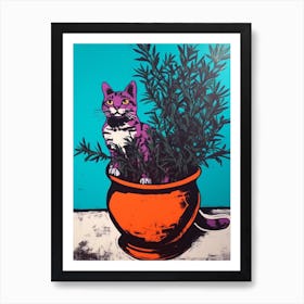 Heather With A Cat 2 Pop Art  Art Print