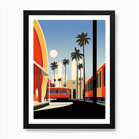 Venice Beach California, Usa, Bold Outlines 1 Art Print