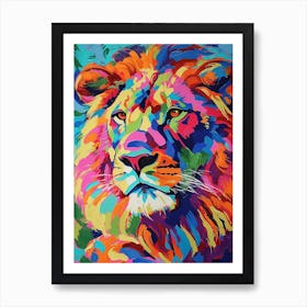 Asiatic Lion Symbolic Imagery Fauvist Painting 4 Art Print