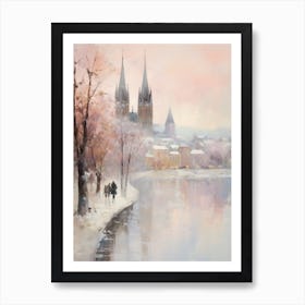 Dreamy Winter Painting Cologne France 2 Art Print