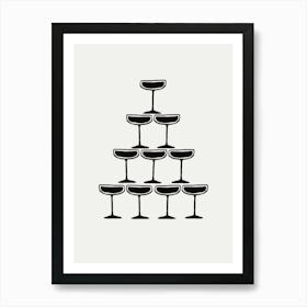 Neutral Champagne Prosecco Fountain Art Print