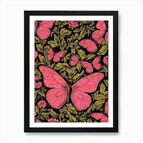 Pink Butterflies Art Print