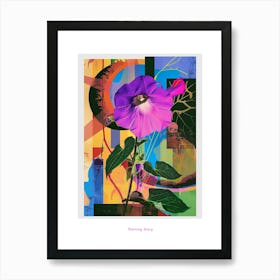 Morning Glory 6 Neon Flower Collage Poster Art Print