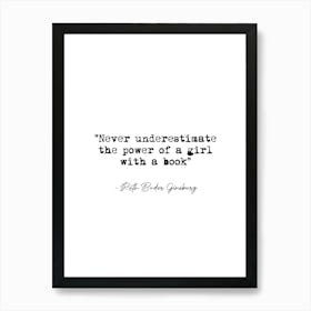 The Power Of A Girl With A Book Quote Art Print