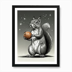Squirrel With A Walnut Art Print