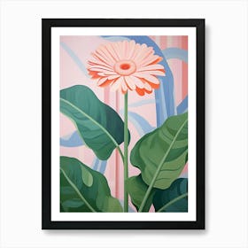 Gerbera Daisy 4 Hilma Af Klint Inspired Pastel Flower Painting Art Print