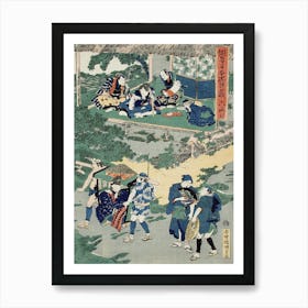 Act Vi Kampei Signing The Roll Of The Forty Seven Rōnin; Okaru, After Being Sold, Is Taken By Palanquin To Kyoto Art Print