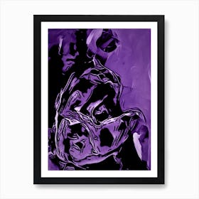 Nude Woman Purple And Black Art Print