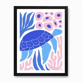 Corals and Sea Turtle Ocean Collection Boho Art Print