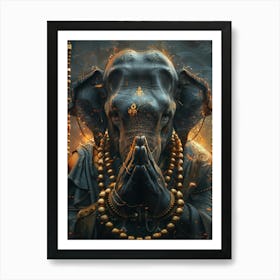 Elephant Praying Art Print