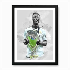 Eduardo Camavinga Real Madrid Super Cup Drawing Art Print