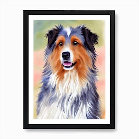 Pyrenean Shepherd 3 Watercolour Dog Art Print