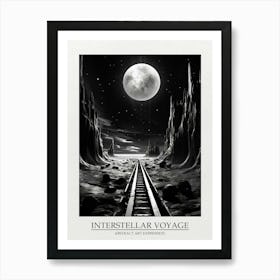 Interstellar Voyage Abstract Black And White 1 Poster Art Print