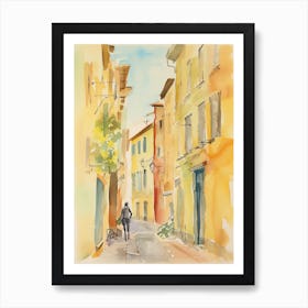 Ferrara, Italy Watercolour Streets 1 Art Print