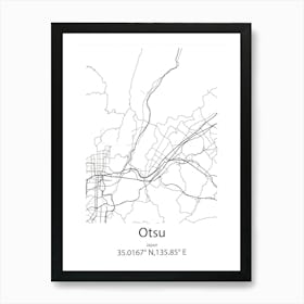 Otsu,Japan Minimalist Map Art Print