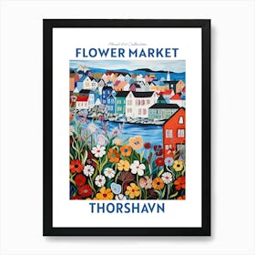 Thorshavn Flower Market Floral Art Print Travel Print Plant Art Modern Style Art Print