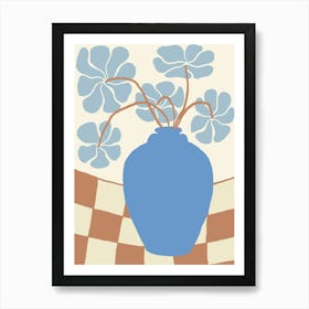 Blue Vase With Flowers Art Print