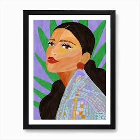 Portrait féminin affiche colorée pour salon