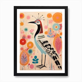 Pink Scandi Roadrunner 1 Art Print