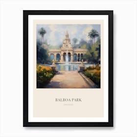 Balboa Park San Diego 2 Vintage Cezanne Inspired Poster Art Print