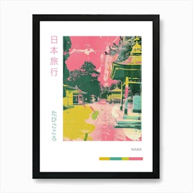 Nara Japan Retro Duotone Silkscreen 1 Art Print