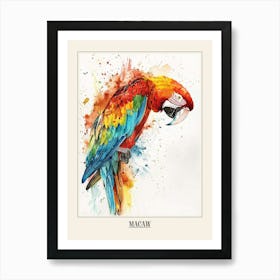 Macaw Colourful Watercolour 4 Poster Art Print