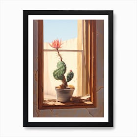 Rat Tail Cactus On A Window  3 Art Print