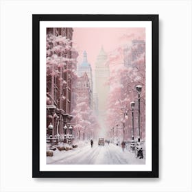Dreamy Winter Painting New York City Usa 2 Art Print